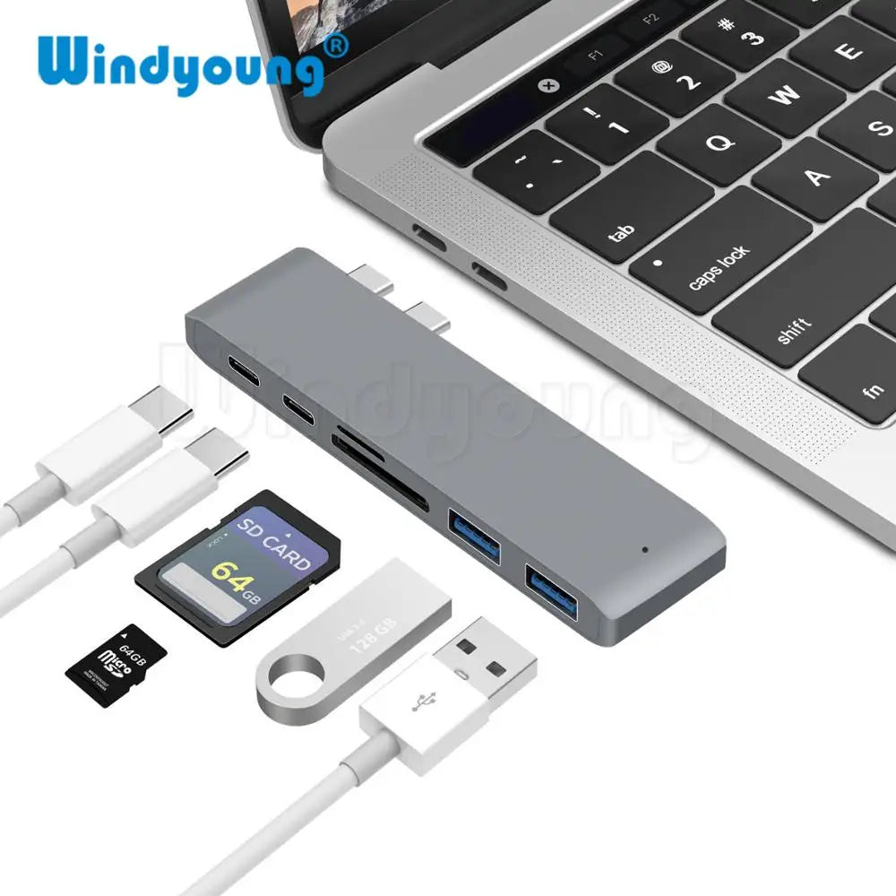6 In 1 USB C Hub USB Type C Hub Adapter
