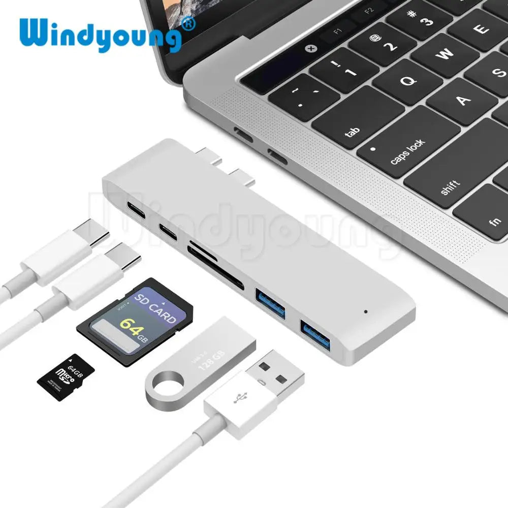 6 In 1 USB C Hub USB Type C Hub Adapter