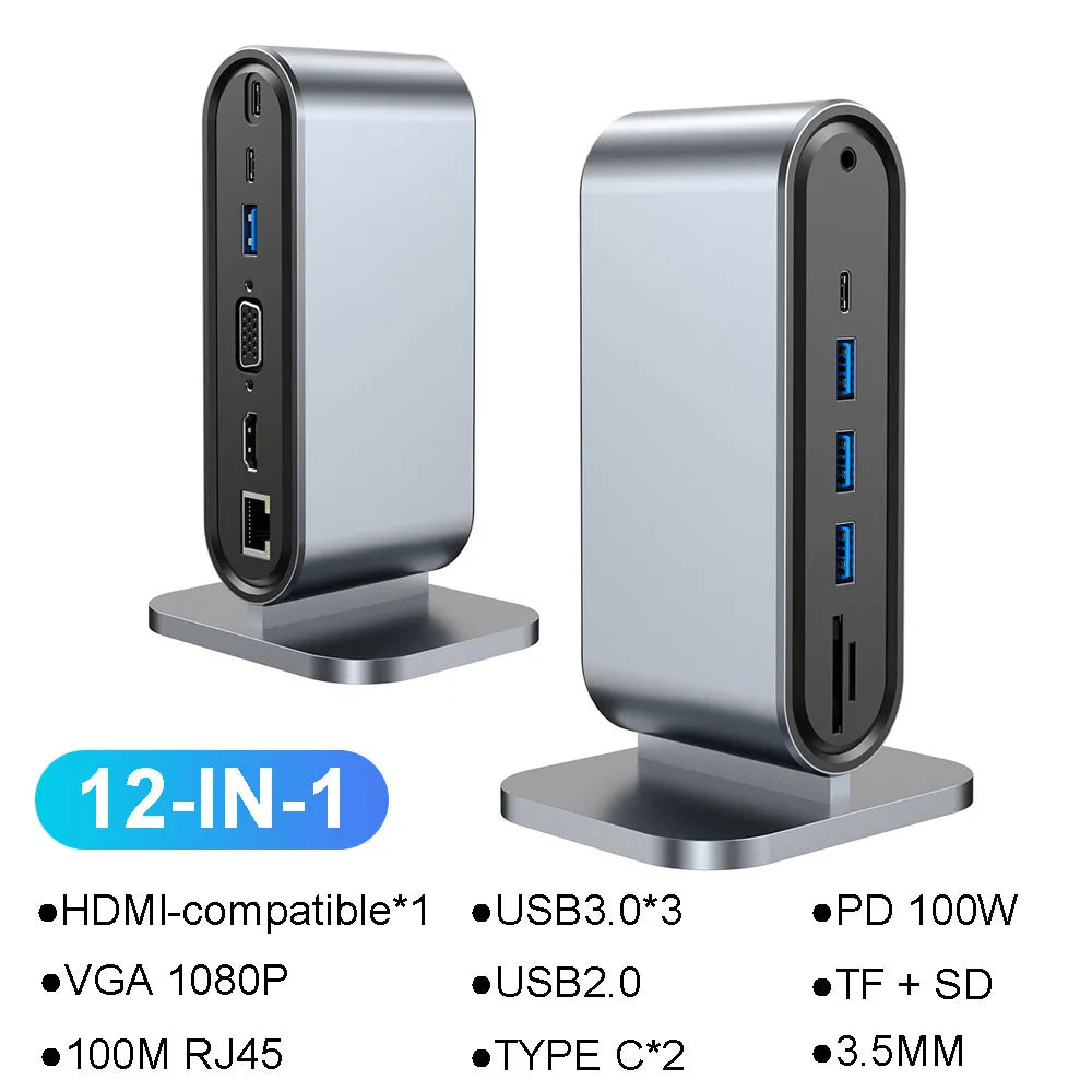 USB C Docking Station 100W USB C HUB