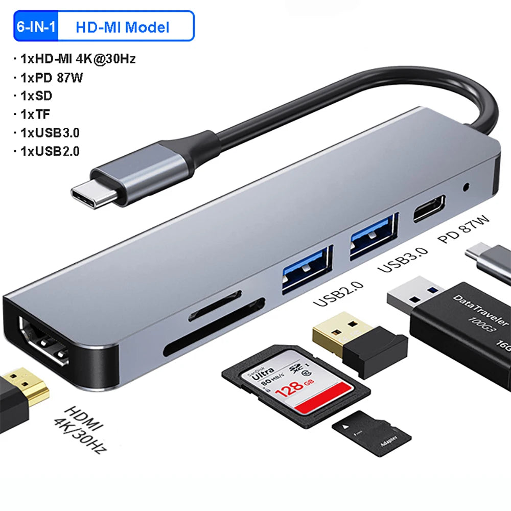 USB C Docking Station 100W USB C HUB