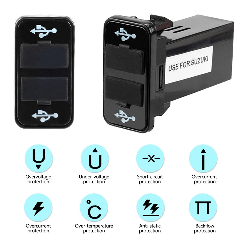 Car Fast Charger Switch Dual USB