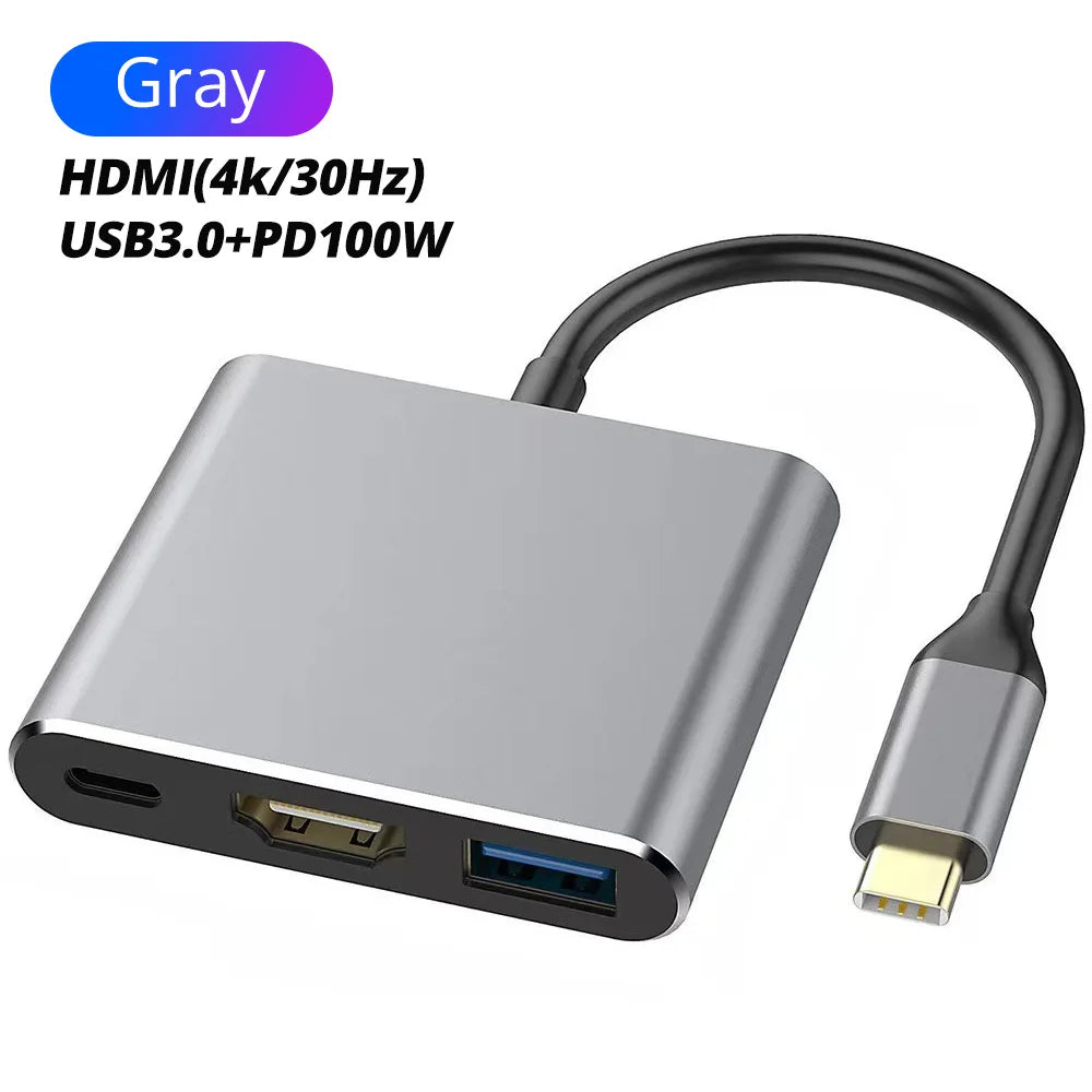 USB-C To HDMI-compatible 3 in 1