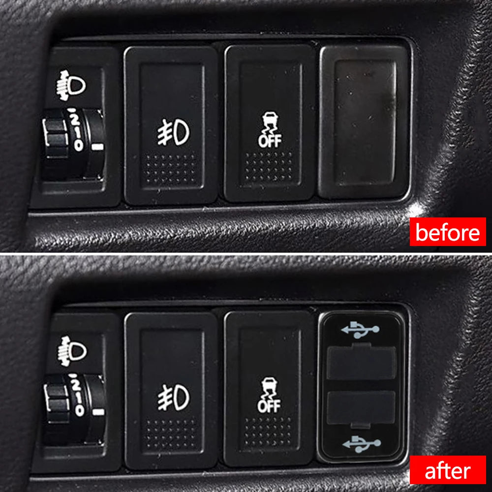 Car Fast Charger Switch Dual USB