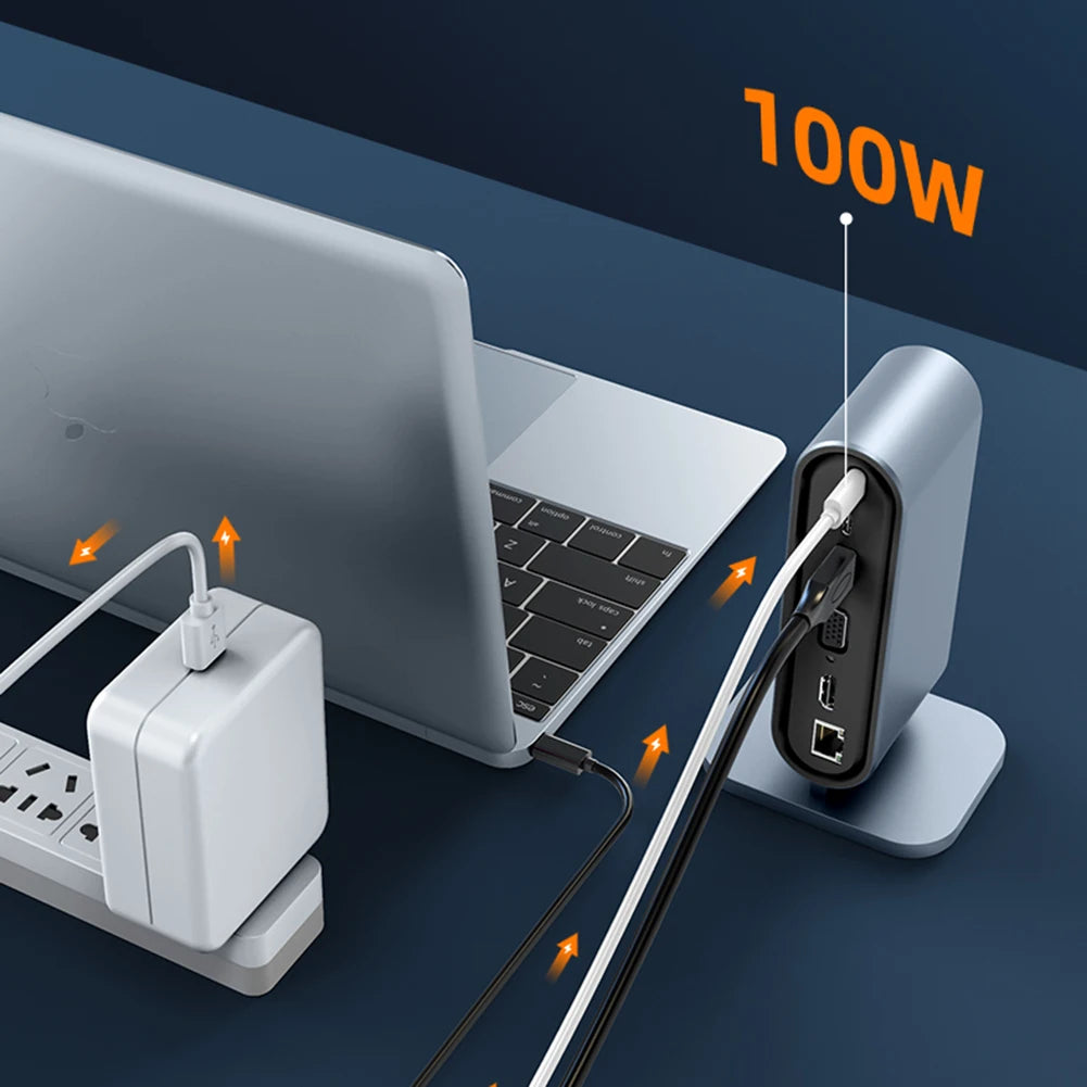 USB C Docking Station 100W USB C HUB