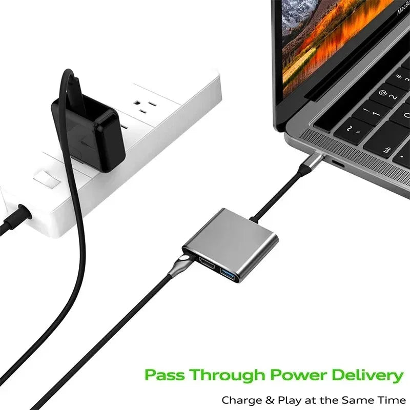 3 in 1 Usb Hub USB C to HDMI