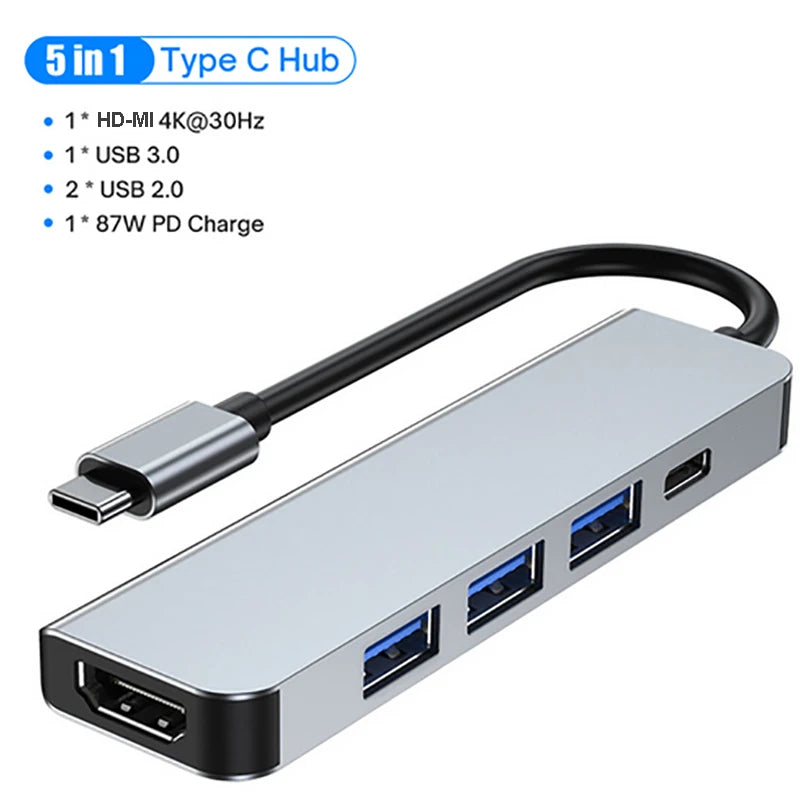 USB C Docking Station 100W USB C HUB