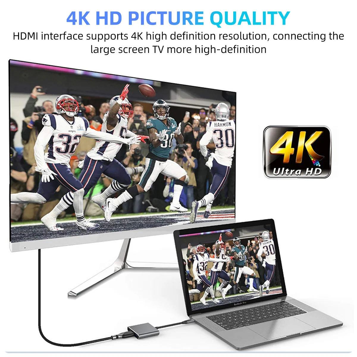 USB-C To HDMI-compatible 3 in 1
