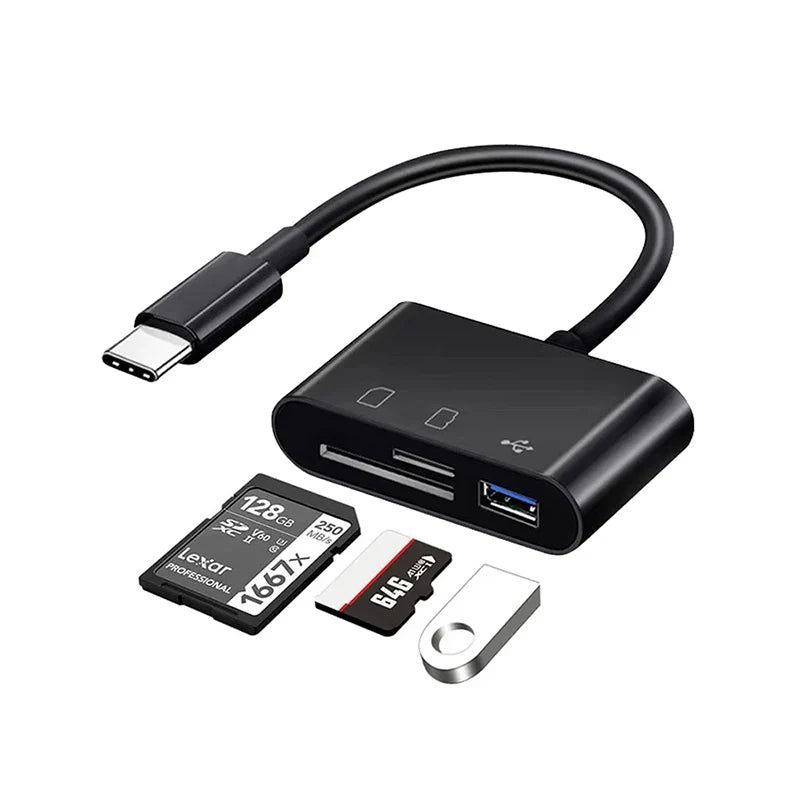 Type C Adapter TF CF SD Memory Card Reader
