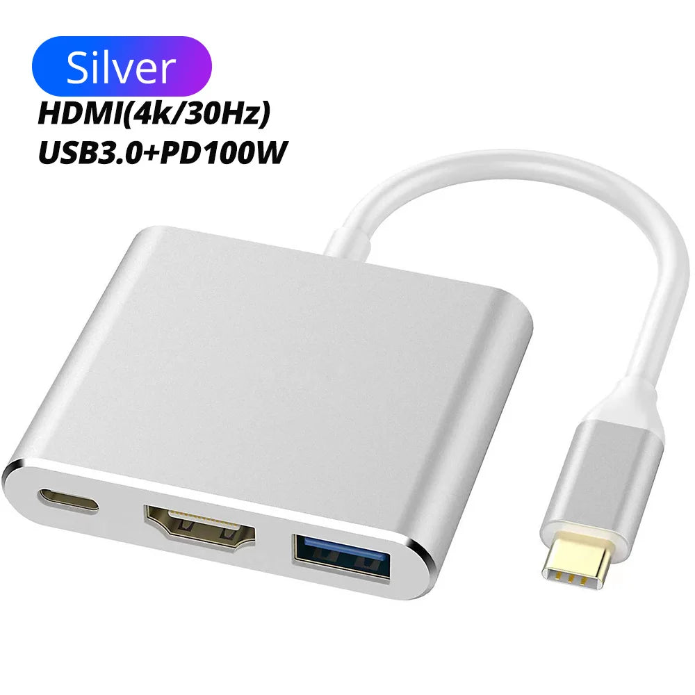USB-C To HDMI-compatible 3 in 1