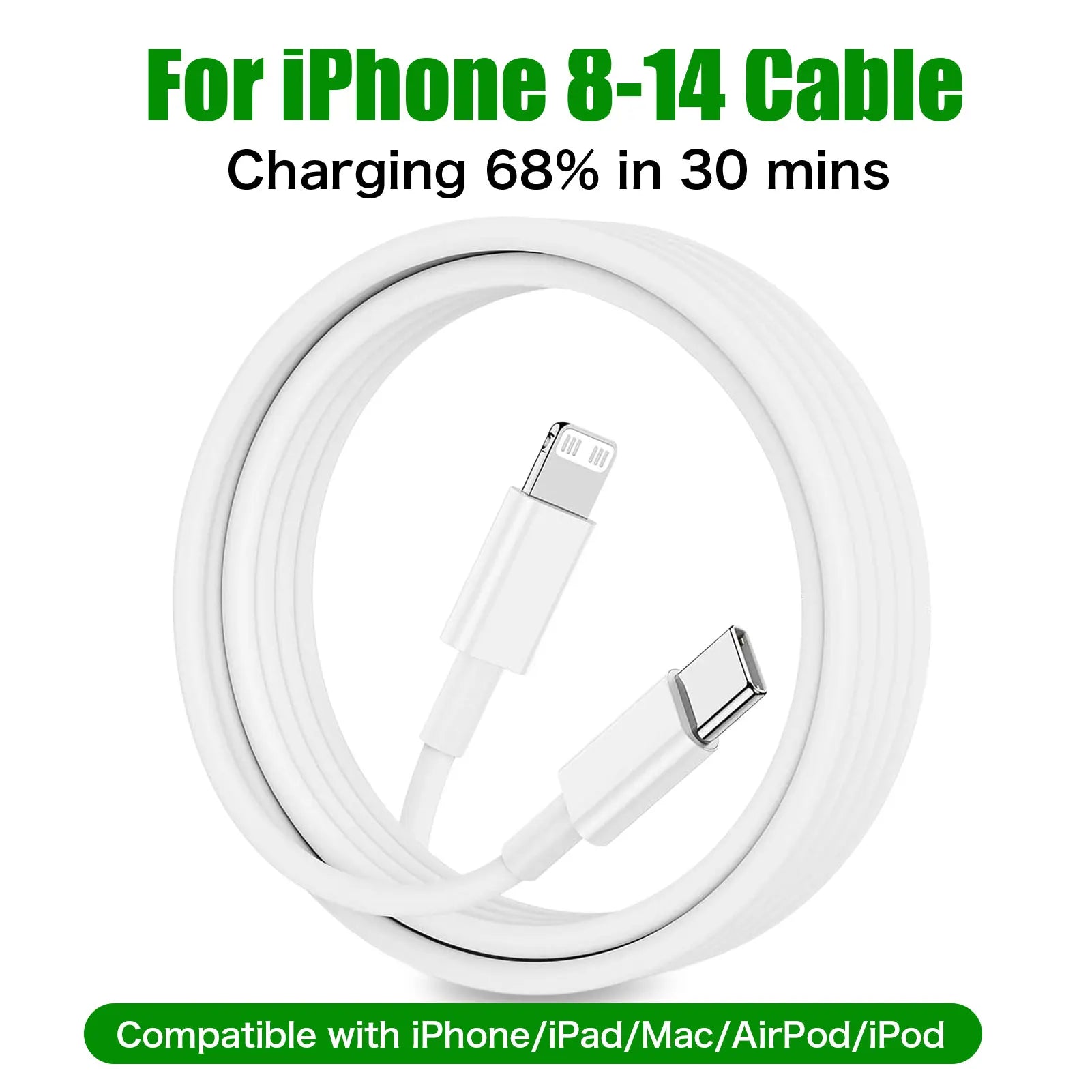 USB Type 20W fast charger Cable for iPhone